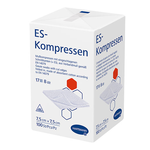 ES-KOMPRESSEN unsteril 7,5x7,5 cm 8fach