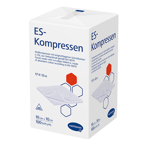 ES-KOMPRESSEN unsteril 10x10 cm 12fach