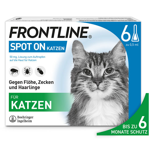 FRONTLINE SPOT-ON gegen Zecken, Flöhe und Haarlinge für Katzen