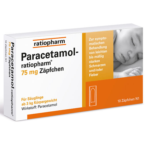 PARACETAMOL-ratiopharm 75 mg Zäpfchen