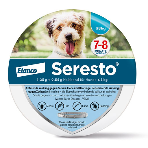 SERESTO 1,25g + 0,56g Halsband für Hunde bis 8kg
