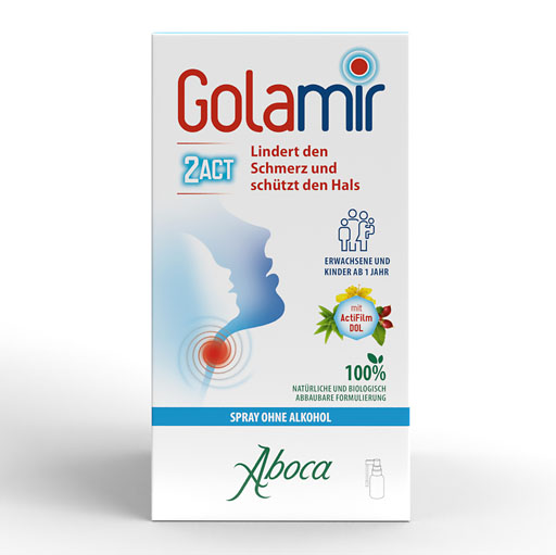 GOLAMIR 2Act Spray ohne Alkohol bei Halsschmerzen