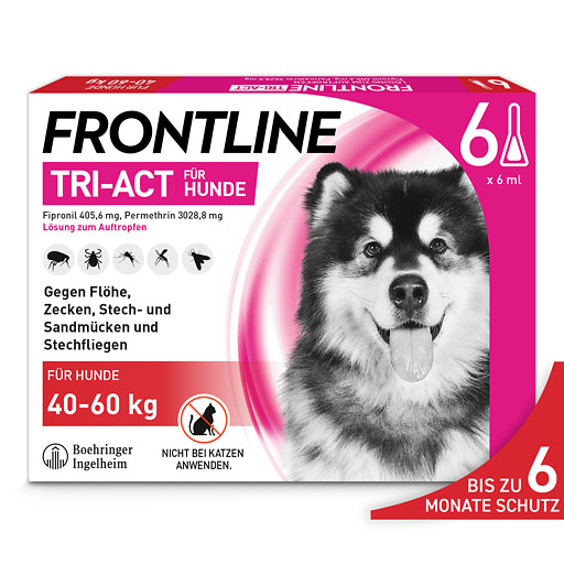 FRONTLINE TRI-ACT gegen Zecken, Flöhe und fliegende Insekten für Hunde XL (40-60 kg)