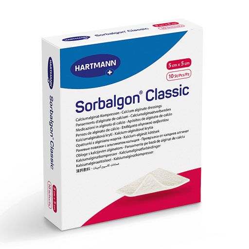 SORBALGON Classic 5x5 cm Calciumalginat-Kompresse