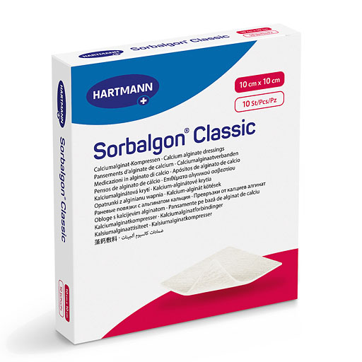 SORBALGON Classic 10x10 cm Calciumalginat-Kompr.