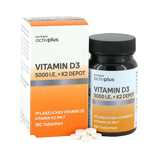 ACTIVPLUS Vitamin D3 5000 I.E.+K2 Depot Tabletten